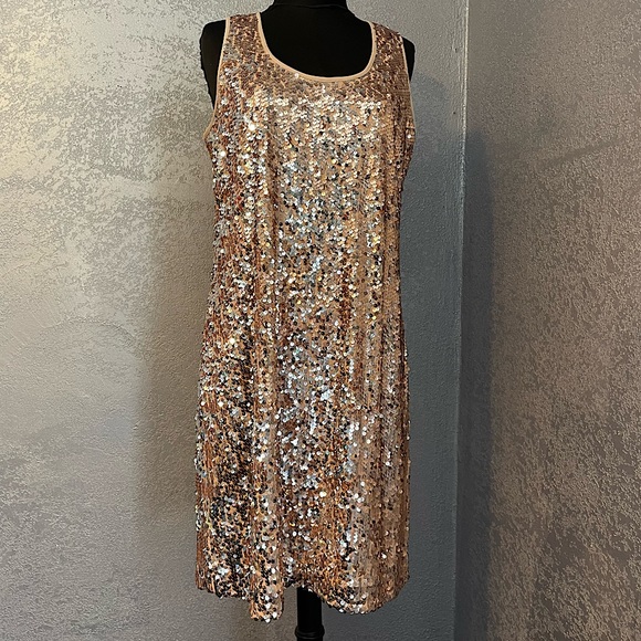 Boston Proper Dresses & Skirts - Boston Proper Champagne Sequin Tank Dress